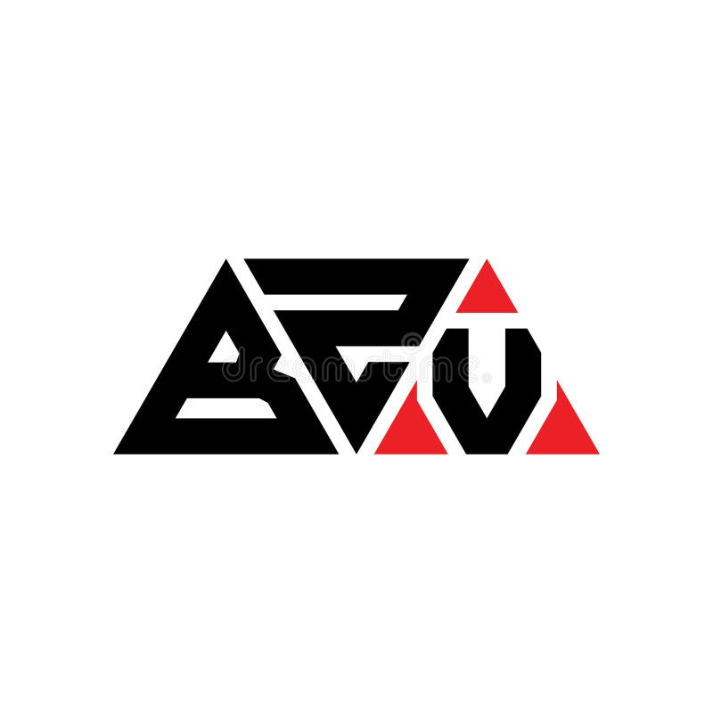 BZV triangle letter logo design with triangle shape. BZV triangle logo design monogram. BZV triangle vector logo template with red stock illustration