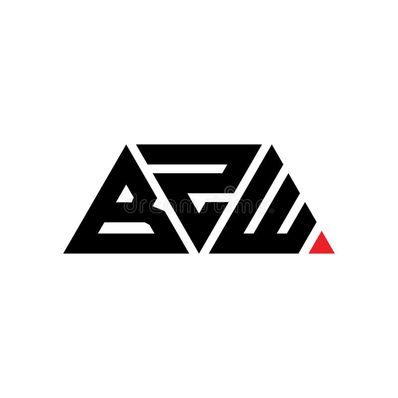 BZW triangle letter logo design with triangle shape. BZW triangle logo design monogram. BZW triangle vector logo template with red royalty free illustration
