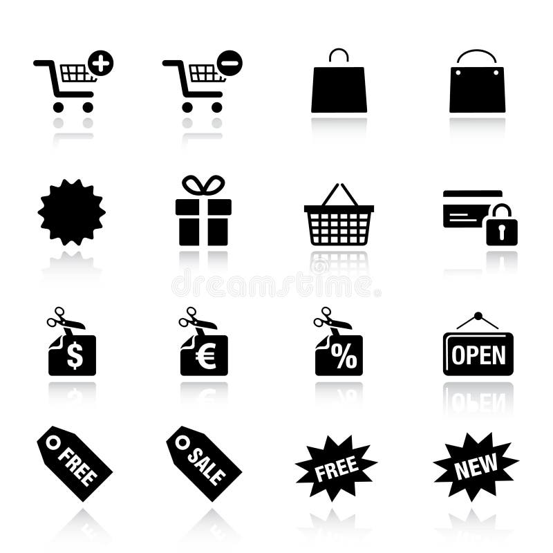 16 online shopping icons set. 16 online shopping icons set