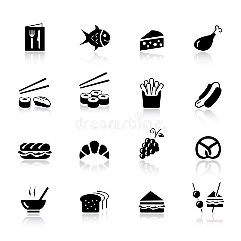 Básico - ícones do alimento ilustração royalty free Básico - ícones do alimento ilustração royalty free