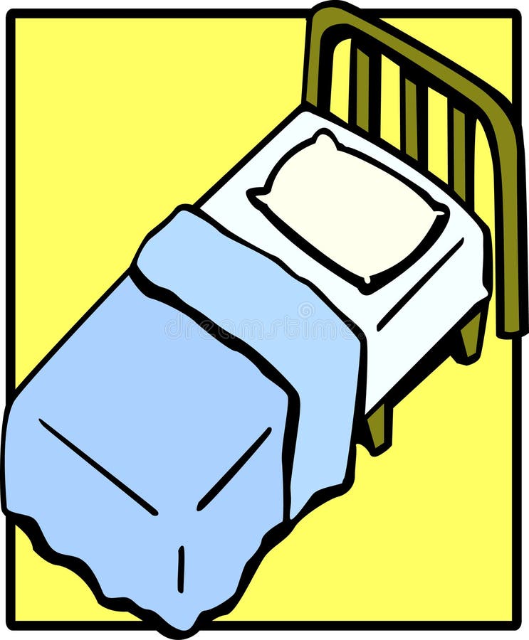 Illustration of a bed. Illustration of a bed