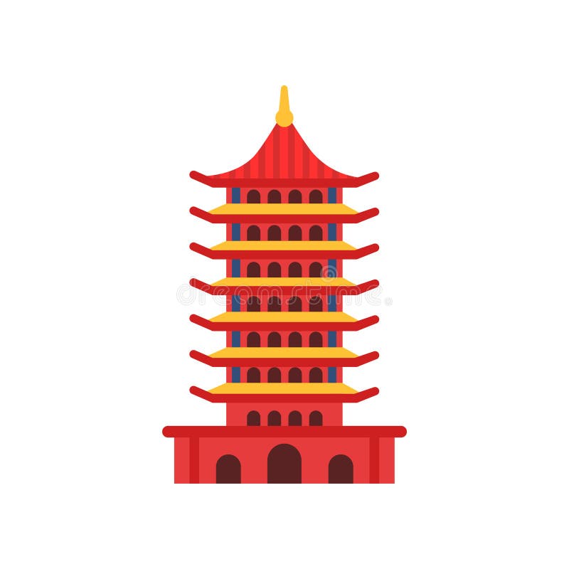 Bâtiment chinois de pagoda Tour multi-à gradins de bande dessinée Temple bouddhiste Concept antique d'architecture Symbole de cul illustration de vecteur Bâtiment chinois de pagoda Tour multi-à gradins de bande dessinée Temple bouddhiste Concept antique d'architecture Symbole de cul illustration de vecteur