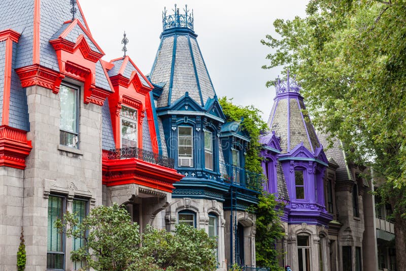 Bâtiments colorés à Montréal photo stock Bâtiments colorés à Montréal photo stock