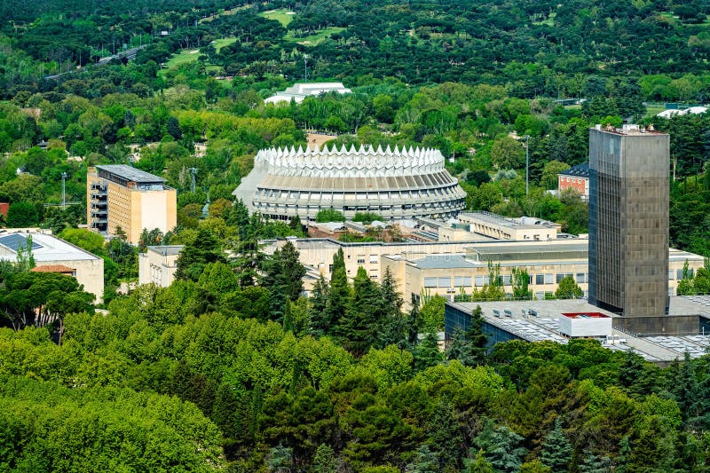 Buildings of the Complutense University of Madrid next to the national highway of the north, Spain. Buildings of the Complutense University of Madrid next to the national highway of the north, Spain