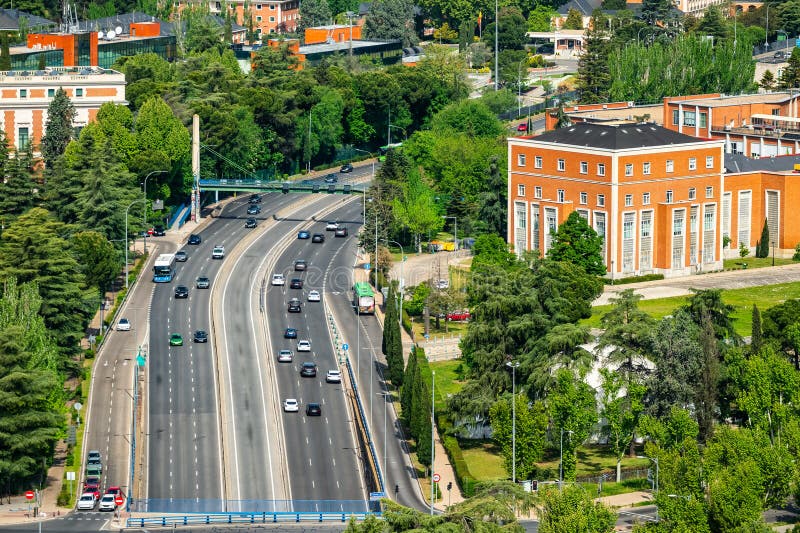 Buildings of the Complutense University of Madrid next to the national highway of the north, Spain. Buildings of the Complutense University of Madrid next to the national highway of the north, Spain