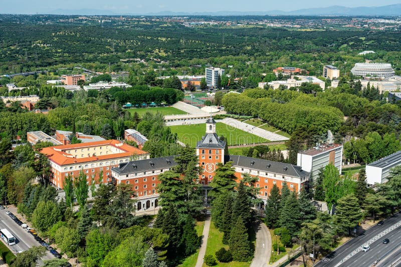 Buildings of the great Complutense University of Madrid in the north of the city, Spain. Buildings of the great Complutense University of Madrid in the north of the city, Spain