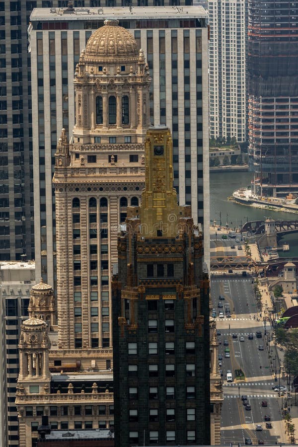 Bâtiments en carbure et en carbone du centre d'architecture de chicago chicago image libre de droits