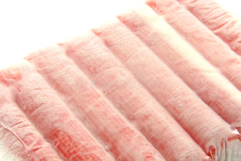 Bâtonnets de crabe surgelés images libres de droits