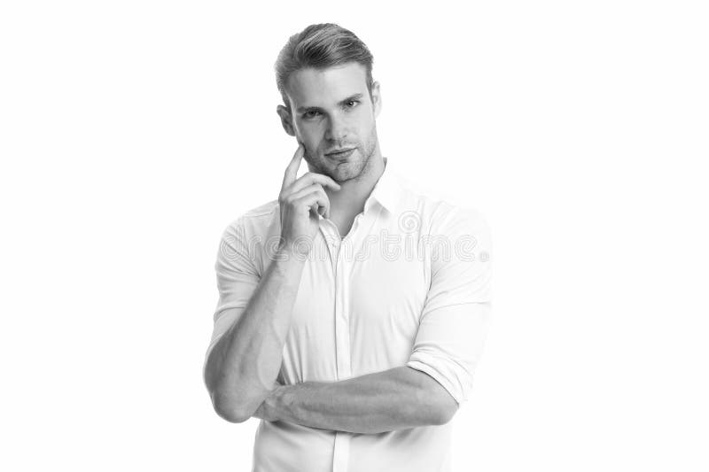 Bärtiger Mann Männliche Art und Weise Geschäftsmann Mann getrennt auf Weiß Geschäft Einspritzung von botox im Gesicht der schönen stockfotografie Bärtiger Mann Männliche Art und Weise Geschäftsmann Mann getrennt auf Weiß Geschäft Einspritzung von botox im Gesicht der schönen stockfotografie