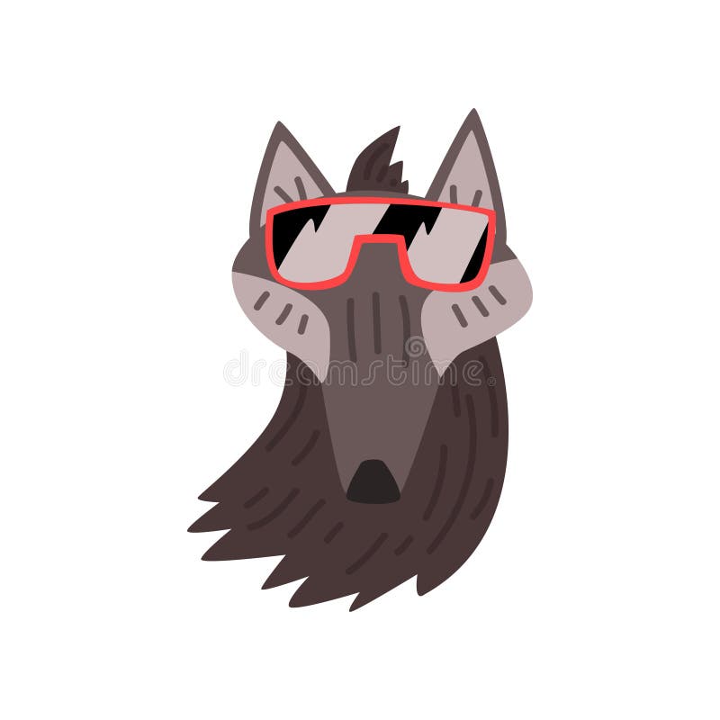 Bärande solglasögon för varg, djur illustration för ståendetecknad filmvektor på en vit bakgrund royaltyfri illustrationer Bärande solglasögon för varg, djur illustration för ståendetecknad filmvektor på en vit bakgrund royaltyfri illustrationer