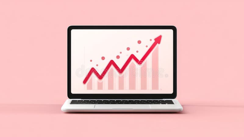 Bärbar dator med diagramdataanalys för marknadstrender och affärsbeslut vektor illustrationer