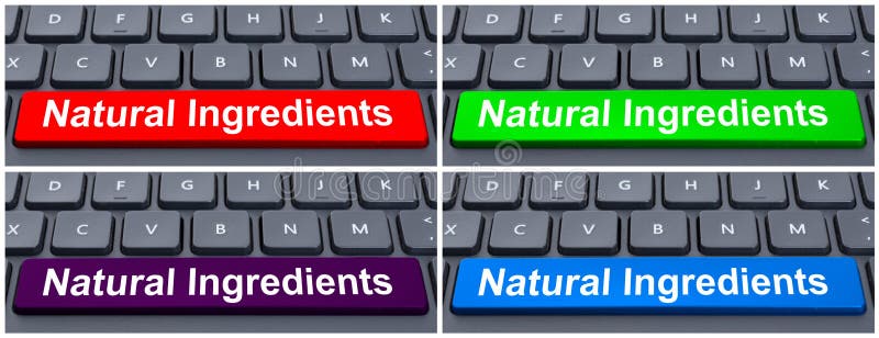 Bärbar datorutrymmetangent med naturlig ingredienstext royaltyfria bilder Bärbar datorutrymmetangent med naturlig ingredienstext royaltyfria bilder