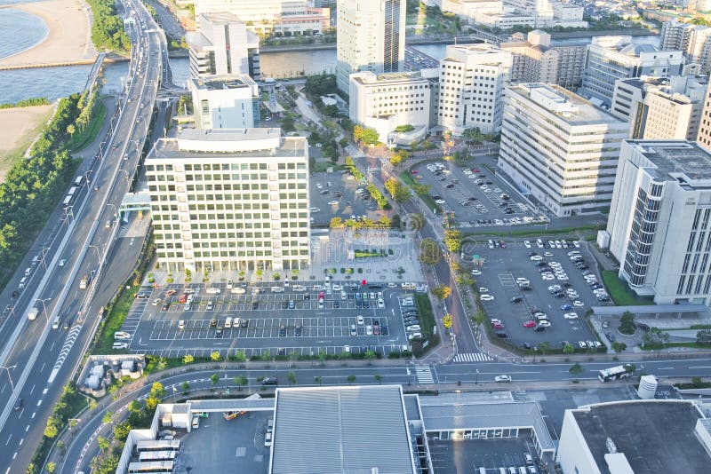 Bästa stadssikt på Fukuoka royaltyfria bilder Bästa stadssikt på Fukuoka royaltyfria bilder
