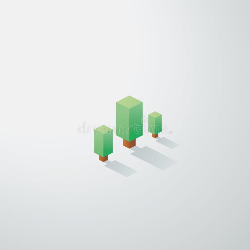 Bäume Minimalistic 3d Niedrige Polyelementszene vektor abbildung