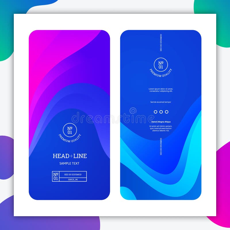 Błękitni Pionowo sztandary z Eleganckimi falami App tła projekta pojęcie Wektorowa Minimalna grafika z gradientami ilustracji