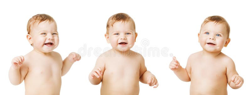 Bébé d'isolement au-dessus de l'enfant en bas âge blanc et nu de corps, enfant heureux images stock Bébé d'isolement au-dessus de l'enfant en bas âge blanc et nu de corps, enfant heureux images stock
