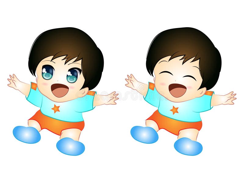 Bébé mignon de Chibi illustration libre de droits
