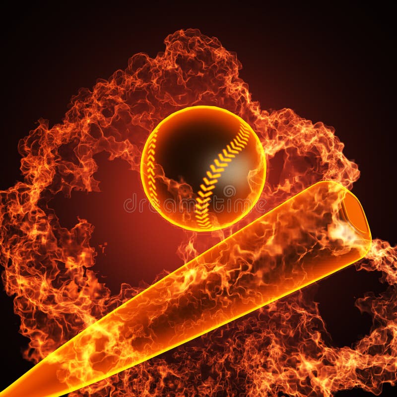Bola de fuego del béisbol ilustración del vector. Ilustración de