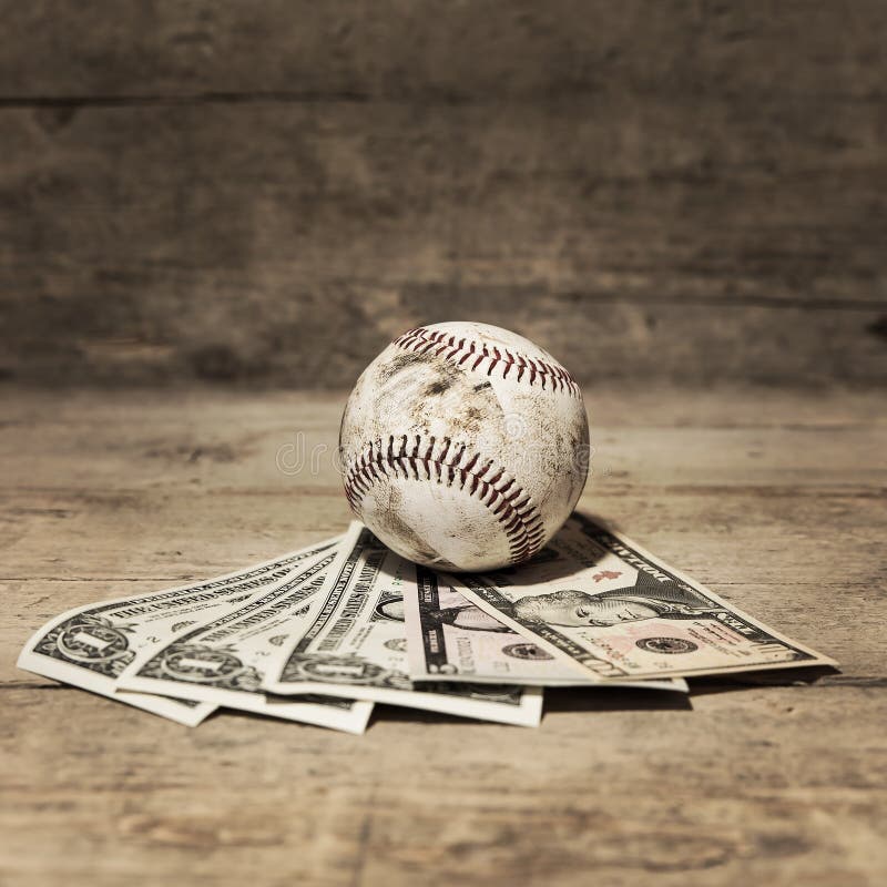 Béisbol y dólares, apuesta del deporte del concepto imagenes de archivo Béisbol y dólares, apuesta del deporte del concepto imagenes de archivo