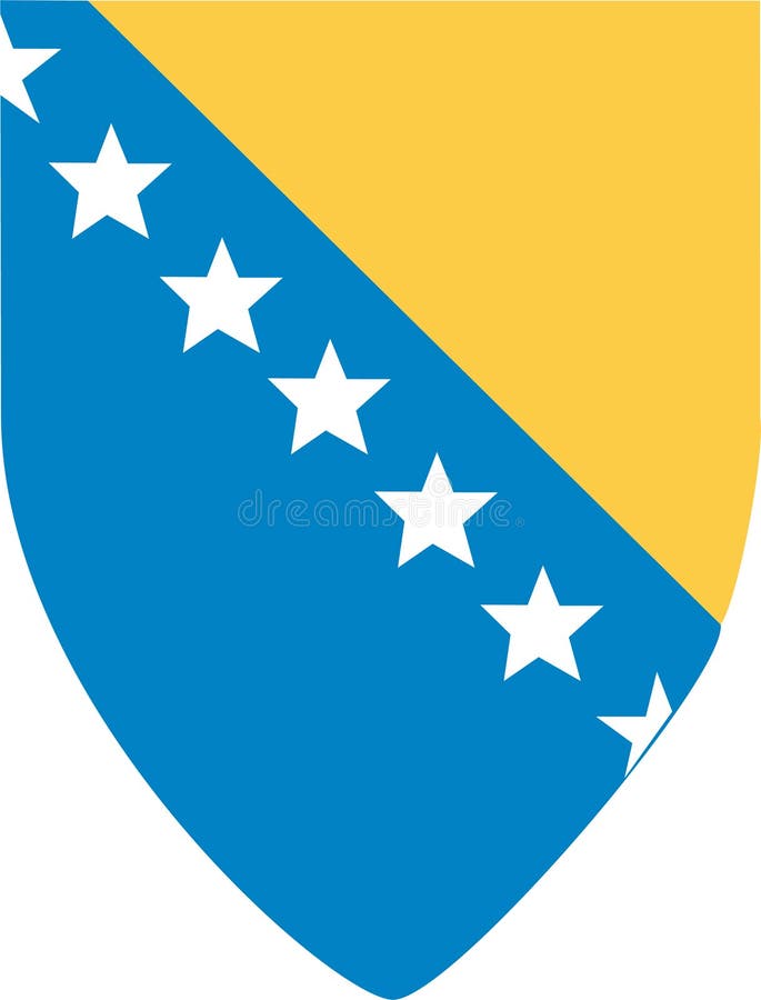 Vector illustration of Bosnia and Herzegovina coat of arms isolated on white. Vector illustration of Bosnia and Herzegovina coat of arms isolated on white