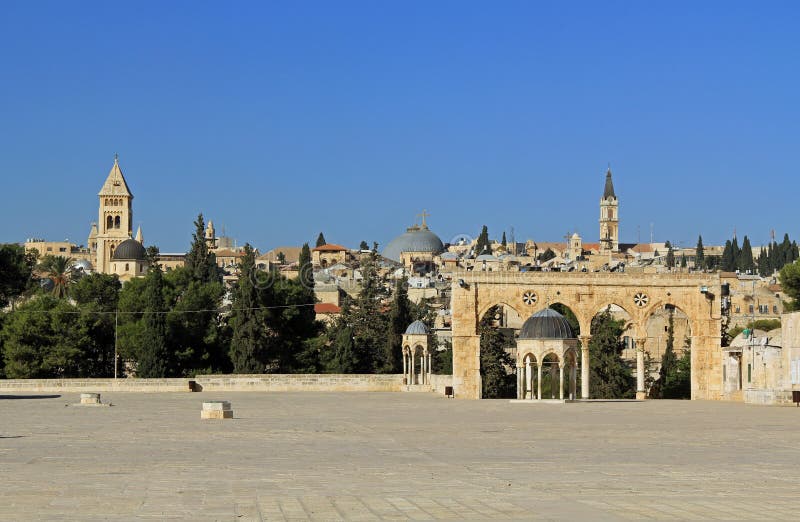 Dome of the Spirits or Scales of Souls is in the distance along the square on the Temple Mount. Dome of the Spirits or Scales of Souls is in the distance along the square on the Temple Mount.