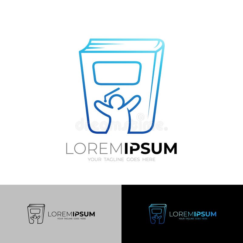 Böcker för bokikon och studentlogotyp som en källa till kunskap royaltyfri illustrationer