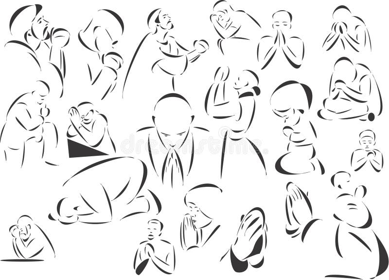 20 themed EPS images of people praying. The number of vector nodes is absolute minimum. The images are very easy to use and edit and are extremely smooth even when highly enlarged. 20 themed EPS images of people praying. The number of vector nodes is absolute minimum. The images are very easy to use and edit and are extremely smooth even when highly enlarged