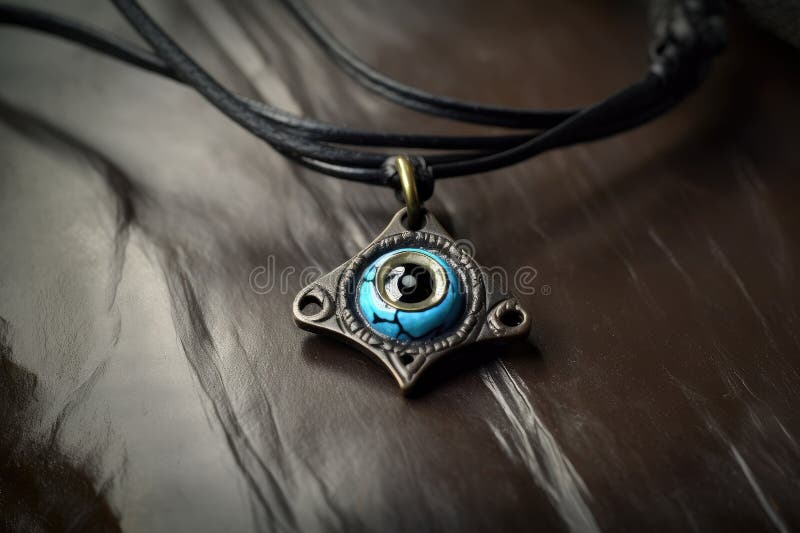 Böse Augenzauber aus Lederarmband oder Halskette vektor abbildung
