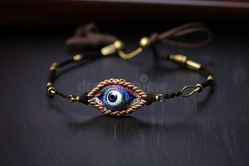 Böse Augenzauber mit aufwändigem und farbenfrohen Design auf Armband vektor abbildung