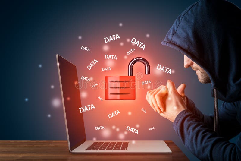 Böswilliger Hacker bereit, Daten Cyber-Sicherheit Konzept zu stehlen lizenzfreie stockbilder
