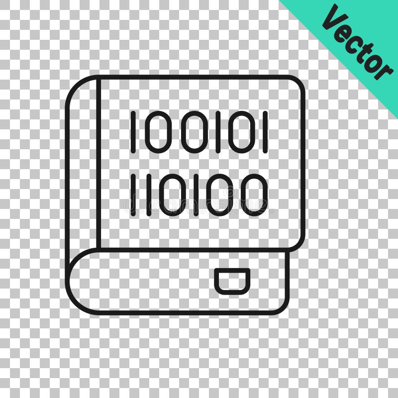 Bücher mit schwarzer Linie über das Programmier-Symbol isoliert auf transparentem Hintergrund. Programmiersprache. php css xml stock abbildung