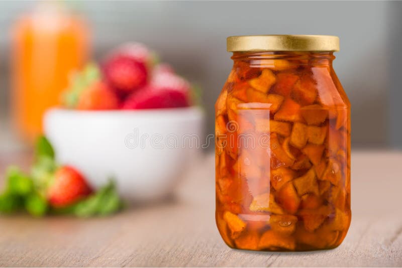 In Büchsen konservierter Confiture lizenzfreie stockfotografie