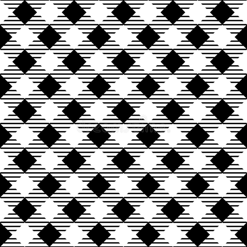 Büffelmuster auf schwarz-weißem Hintergrund. Tartan-Vektor-Vektor-Darstellung stock abbildung