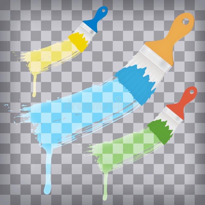 Bürsten mit Farbe spritzt auf kariertem Hintergrund stock abbildung Bürsten mit Farbe spritzt auf kariertem Hintergrund stock abbildung