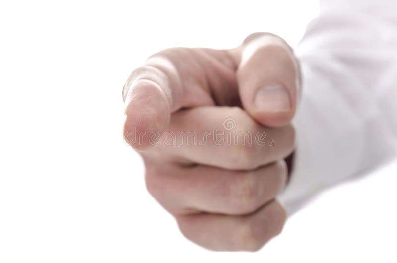 Bărbat arătând cu degetul spre tine stock photo
