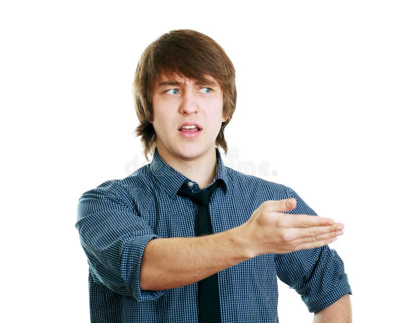 Bărbat furios indicând cu degetul royalty free stock photo