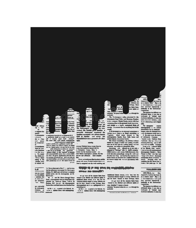 Błoto w gazecie złe wieści Czarna strona papier obmawianie ilustracji Błoto w gazecie złe wieści Czarna strona papier obmawianie ilustracji