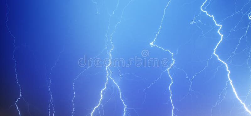 Panoramic view of lightning in the sky. Panoramic view of lightning in the sky