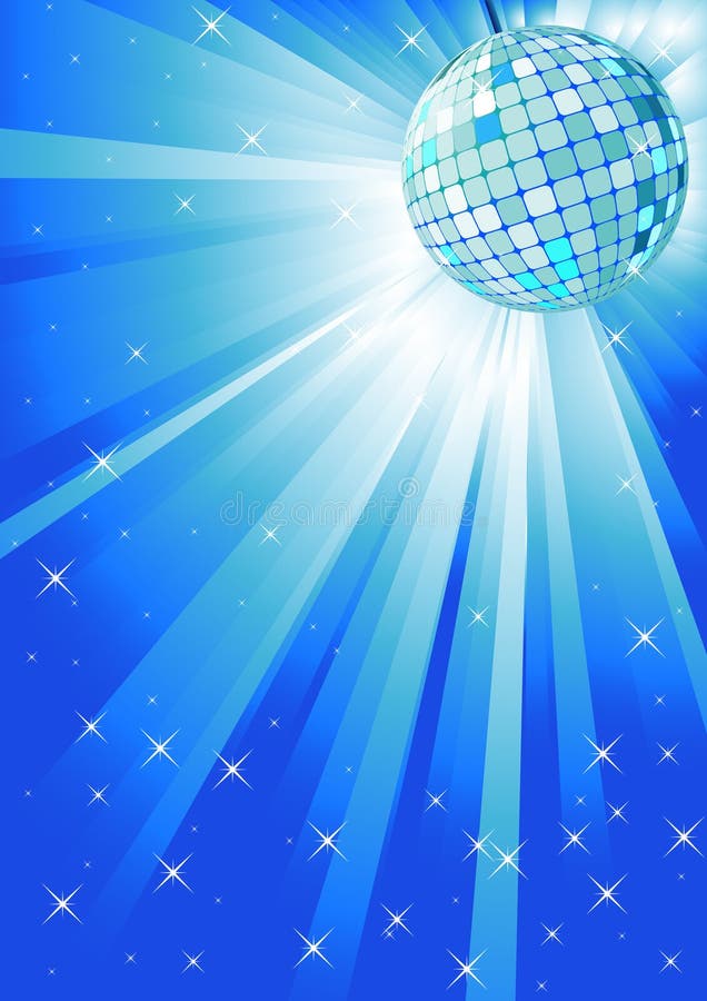 Shiny disco ball with star and light. Shiny disco ball with star and light