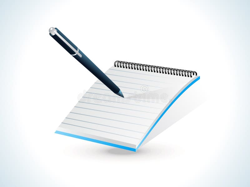 Błyszczący ikony błękitny notepad ilustracja wektor