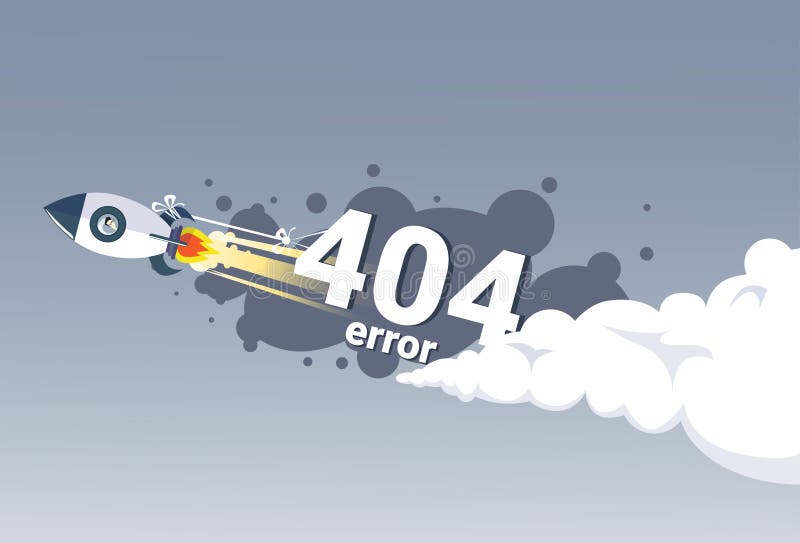 404 błędu wiadomości połączenie z internetem pojęcia Znajdujący Problemowy sztandar royalty ilustracja