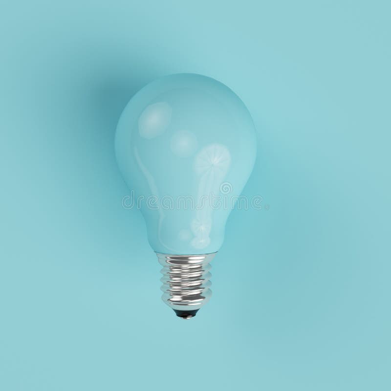 Blue pastel Light bulb on blue pastel background. minimal concept. top view. Blue pastel Light bulb on blue pastel background. minimal concept. top view.