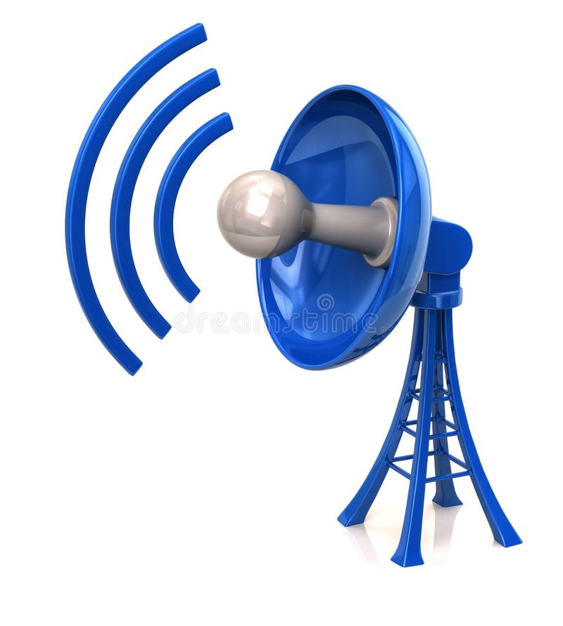 Błękitna technologii anteny satelitarnej antena ilustracji