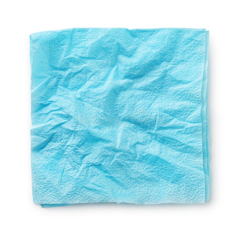 Błękitna zmięta papierowa pielucha obrazy stock