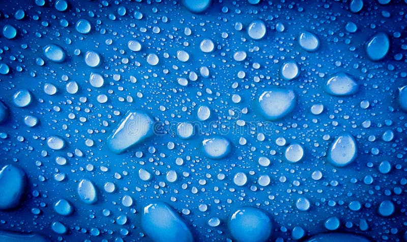 Błękitni raindrops, ładna tapeta