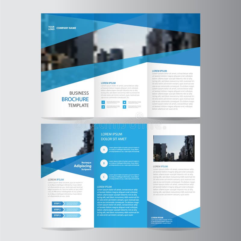 Błękitny biznesowy trifold ulotki broszurki ulotki szablonu projekt, książkowej pokrywy układu projekt, Abstrakcjonistyczni błęki