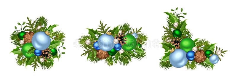 błękitny bożych narodzeń dekoracj zieleń również zwrócić corel ilustracji wektora