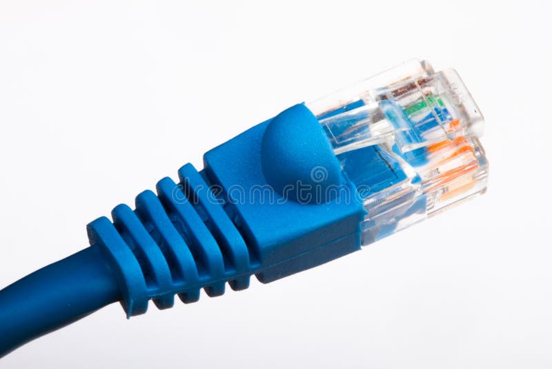 Błękitny etherneta kabel