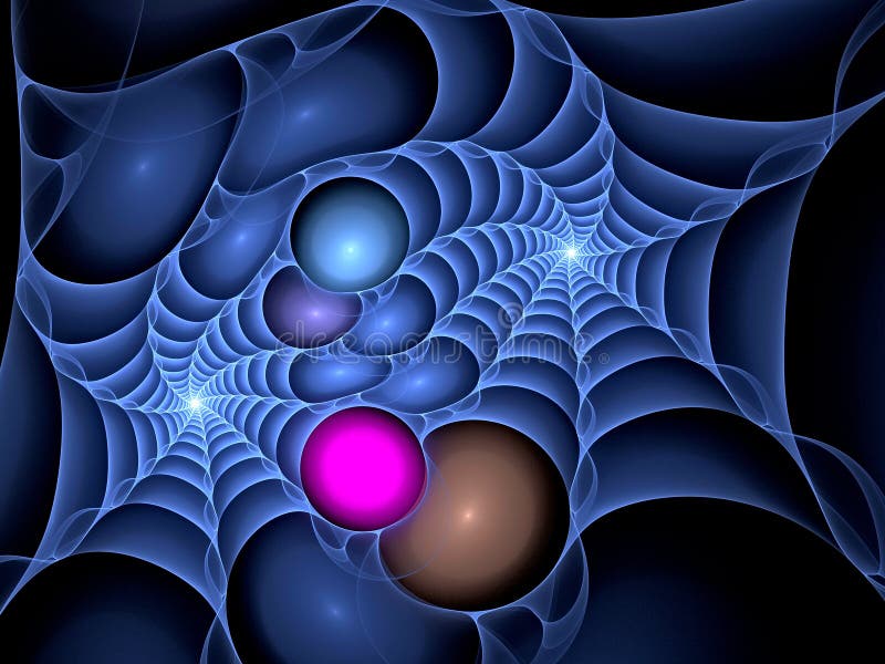 Błękitny plastikowy spiderweb fractal
