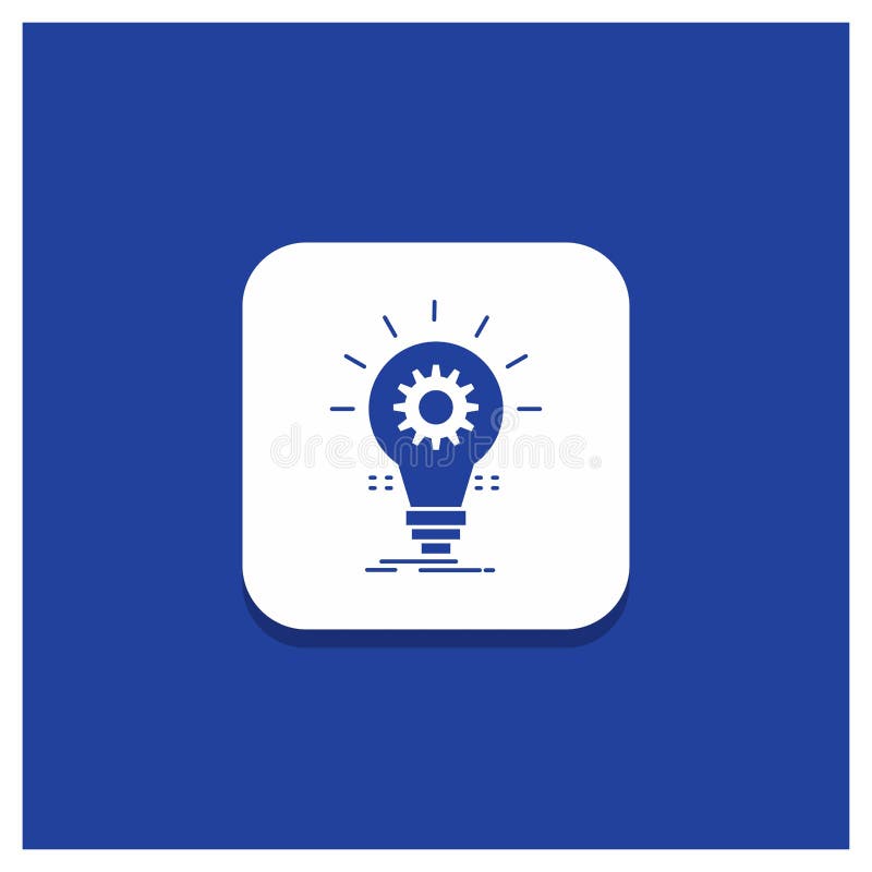 Blue Round Button for Bulb, develop, idea, innovation, light Glyph icon. Vector EPS10 Abstract Template background. Blue Round Button for Bulb, develop, idea, innovation, light Glyph icon. Vector EPS10 Abstract Template background